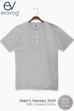 Henley Short Sleeve T-Shirt : Slate Rock Color