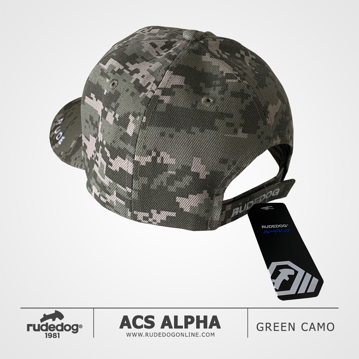 หมวกแก๊ป rudedog รุ่น ACS Alpha สีลายพรางเขียว