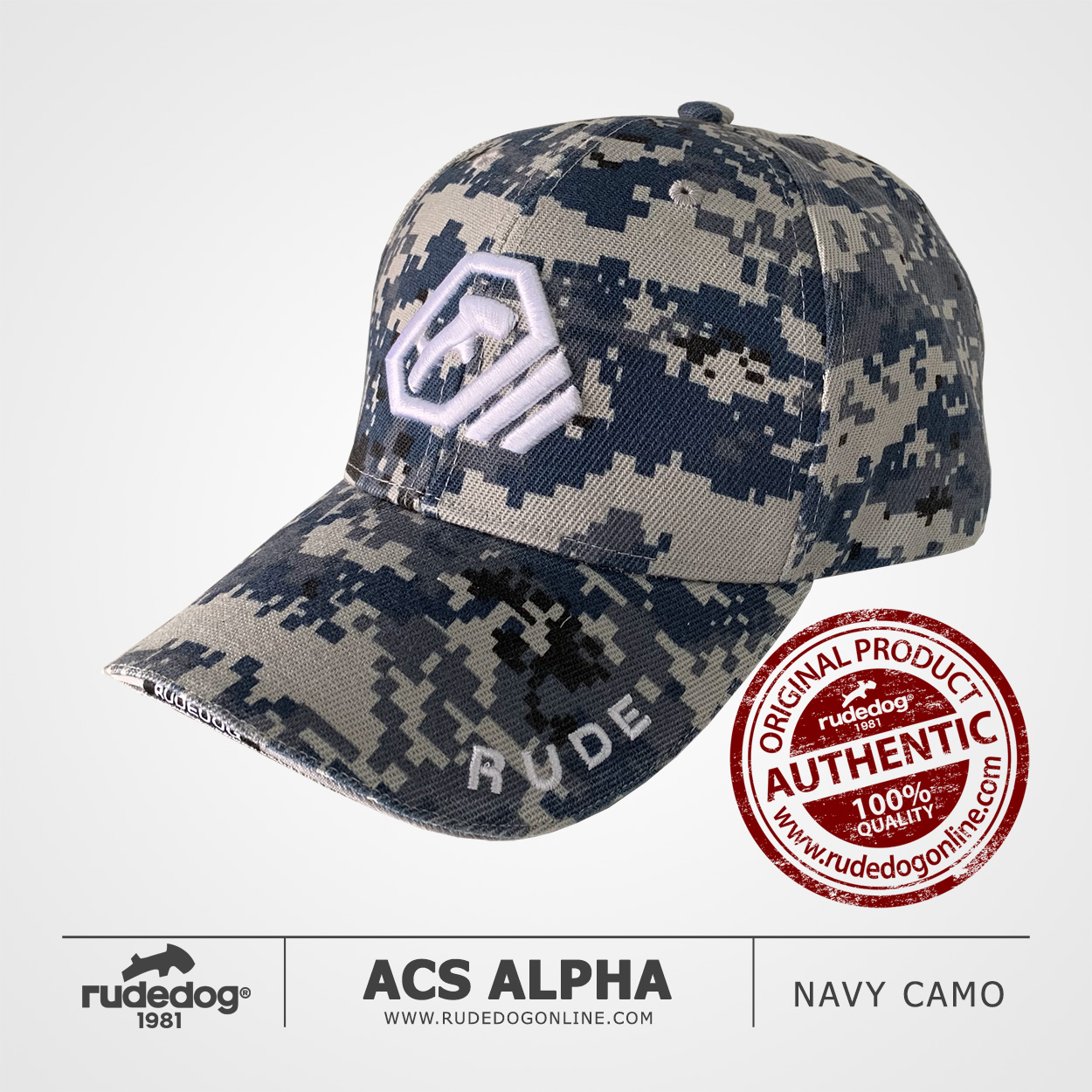 หมวกแก๊ป rudedog รุ่น ACS Alpha สีลายพรางกรมท่า