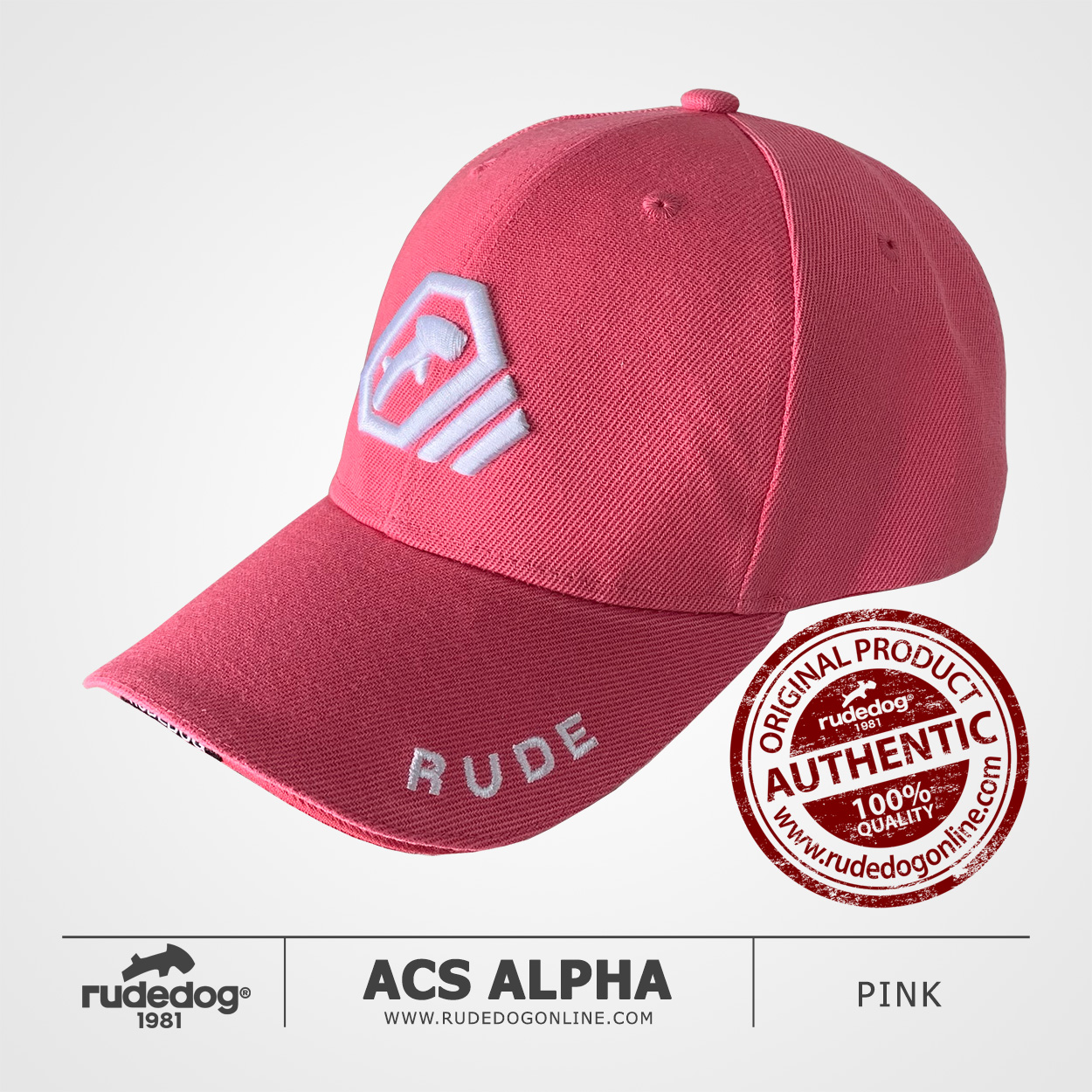 หมวกแก๊ป rudedog รุ่น ACS Alpha สีชมพู