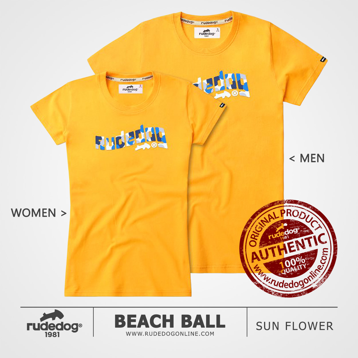 เสื้อยืด rudedog รุ่น Beach Ball สีเหลืองซันฟลาวเวอร์