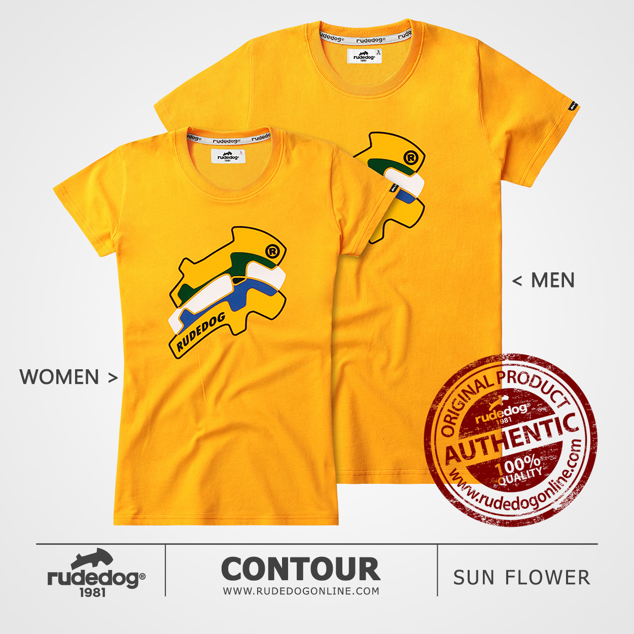 เสื้อยืด rudedog รุ่น Contour สีเหลืองซันฟลาวเวอร์