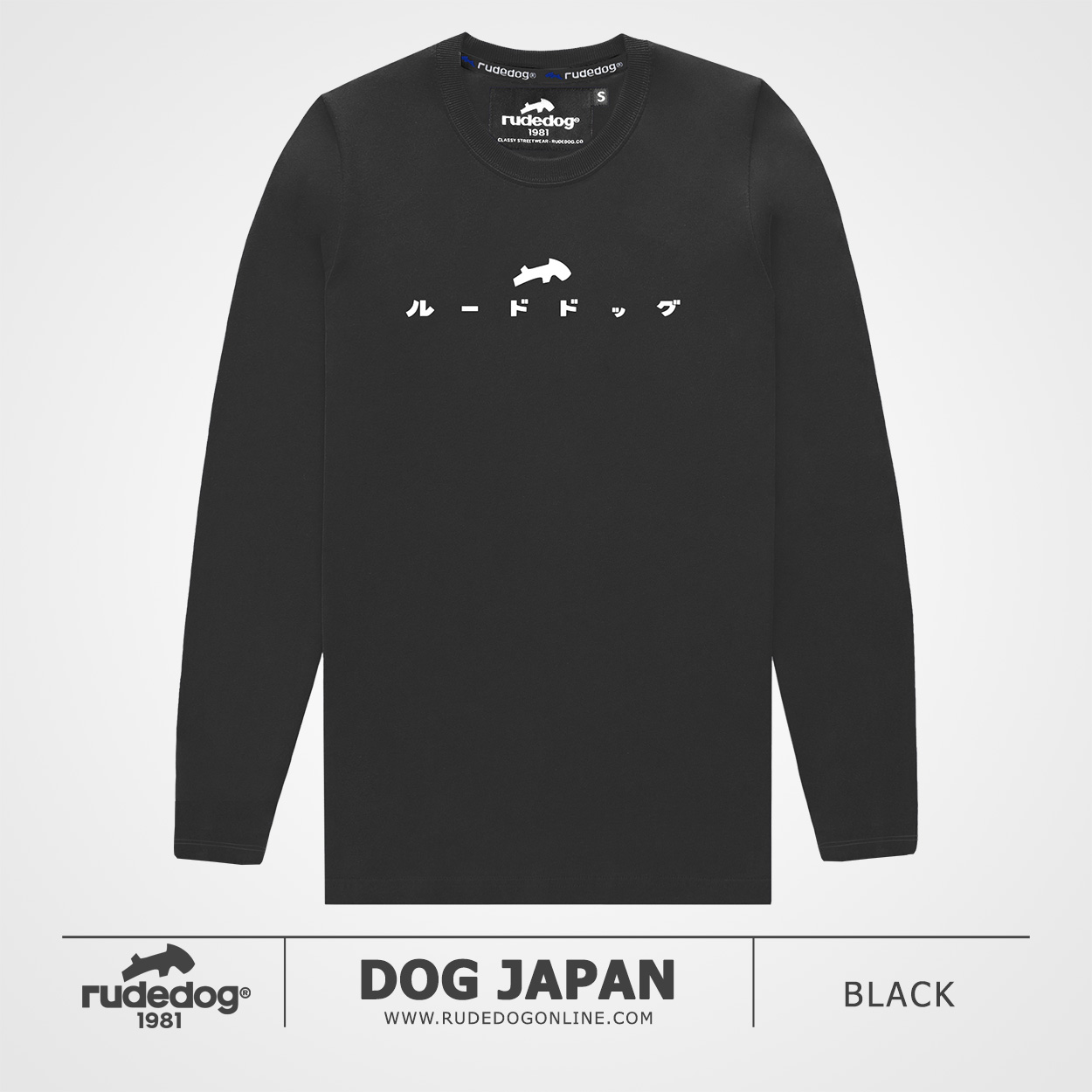 เสื้อยืดแขนยาว rudedog รุ่น DOG JAPAN สีดำ