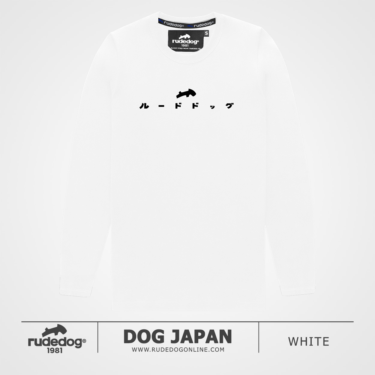 เสื้อยืดแขนยาว rudedog รุ่น DOG JAPAN สีขาว