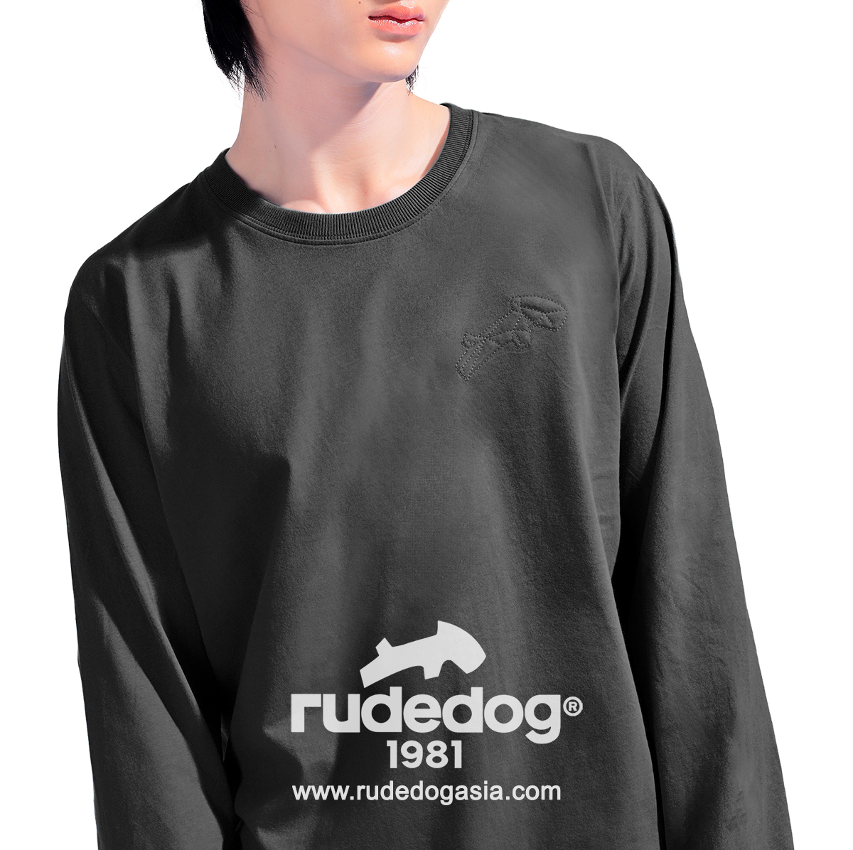 เสื้อยืดแขนยาว rudedog รุ่น Dogstar สีดำ ผู้ชาย