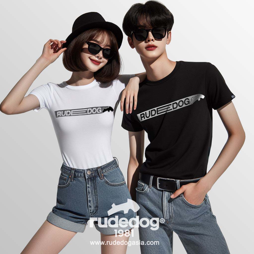 เสื้อยืด rudedog รุ่น GOAL ผู้ชาย ผู้หญิง สีขาว