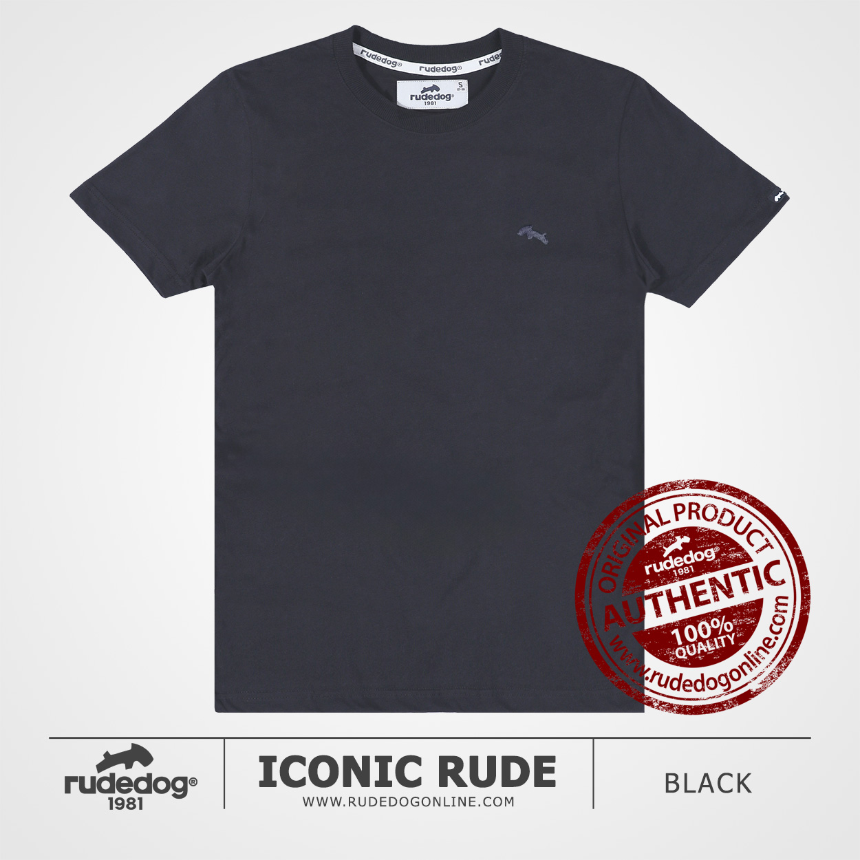 เสื้อยืด rudedog รุ่น Iconic Rude สีดำ
