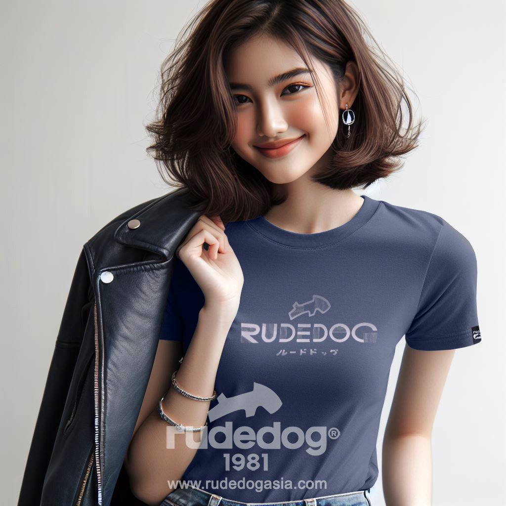 เสื้อยืด rudedog รุ่น LINE UP สีกรมท่า ผู้ชาย