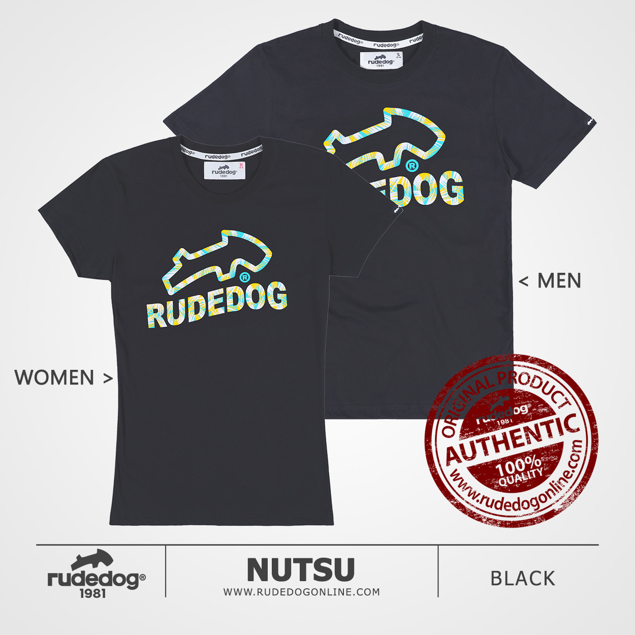 เสื้อยืด rudedog รุ่น Nutsu สีดำ