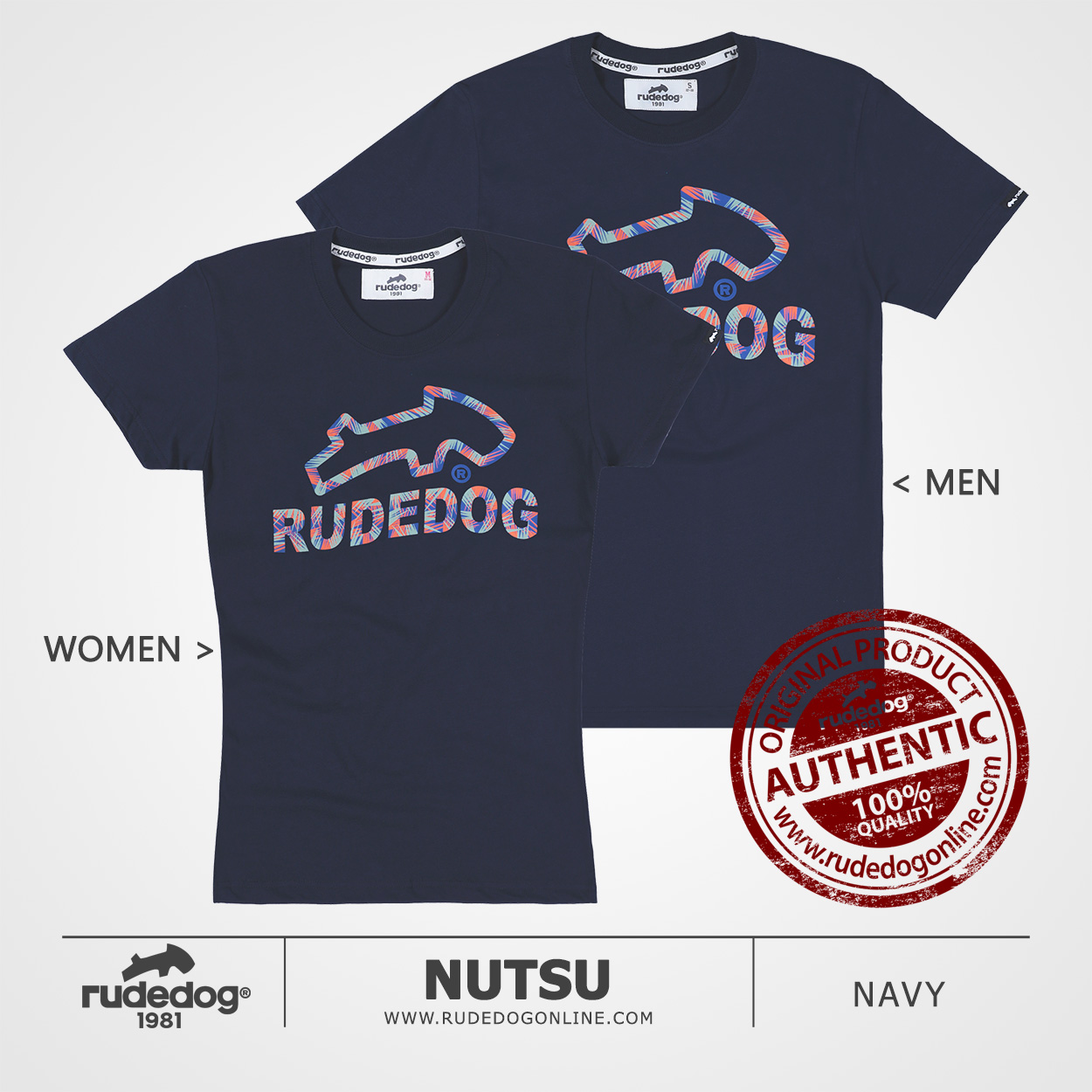 เสื้อยืด rudedog รุ่น Nutsu สีกรมท่า