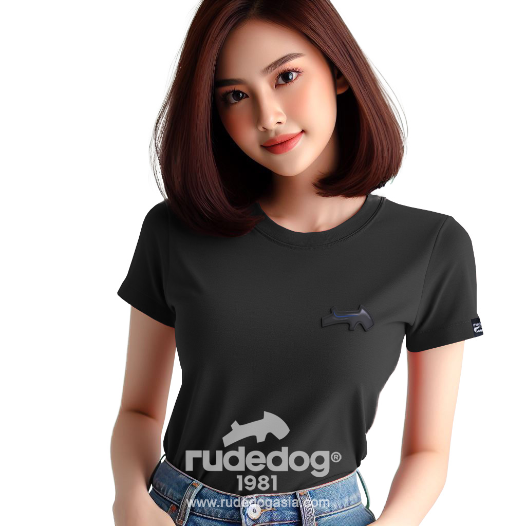 เสื้อยืด rudedog รุ่น REV UP ผู้หญิง สีดำ