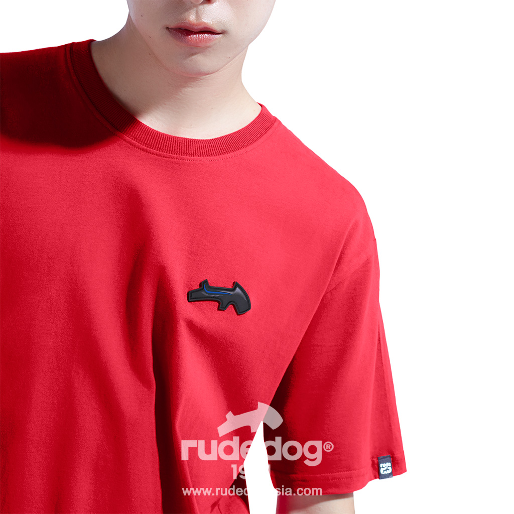 เสื้อยืด rudedog รุ่น REV UP ผู้ชาย สีแดงเข้ม