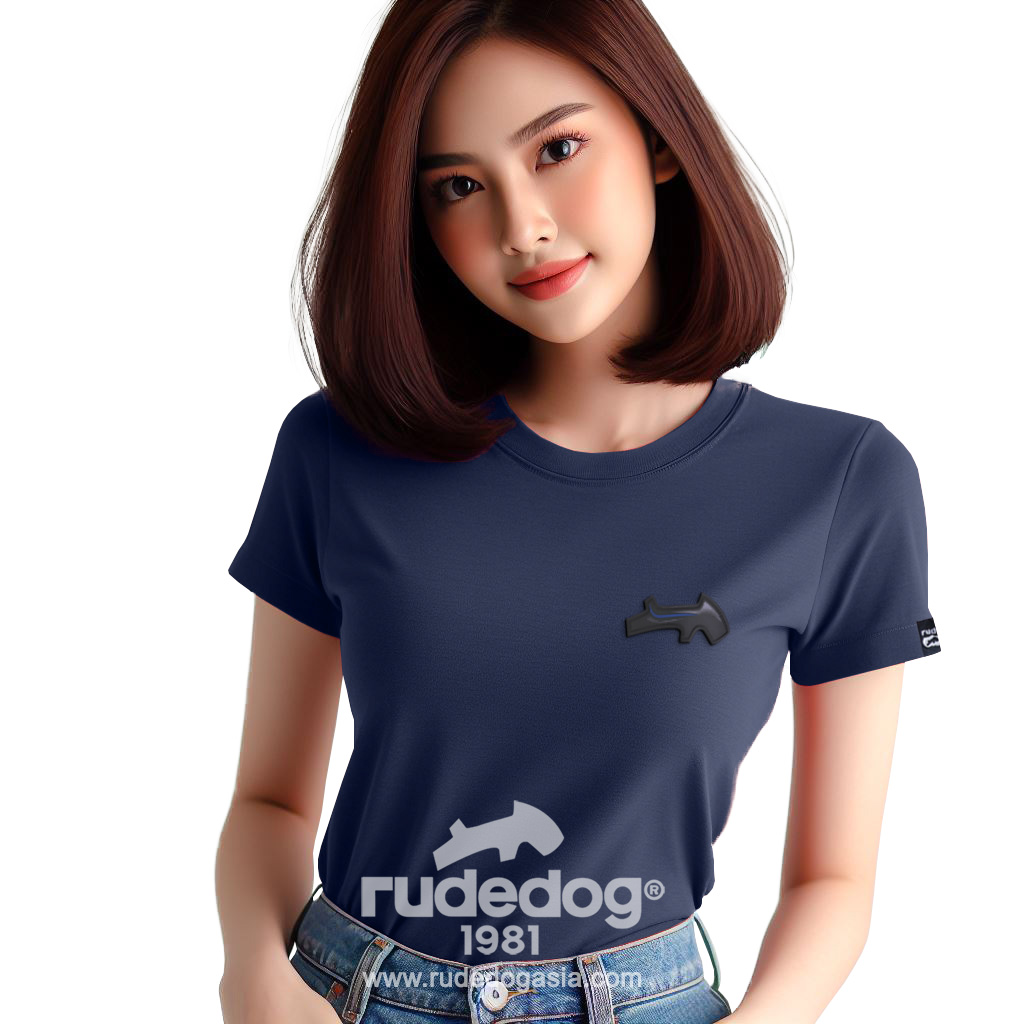 เสื้อยืด rudedog รุ่น REV UP ผู้หญิง สีกรมท่า