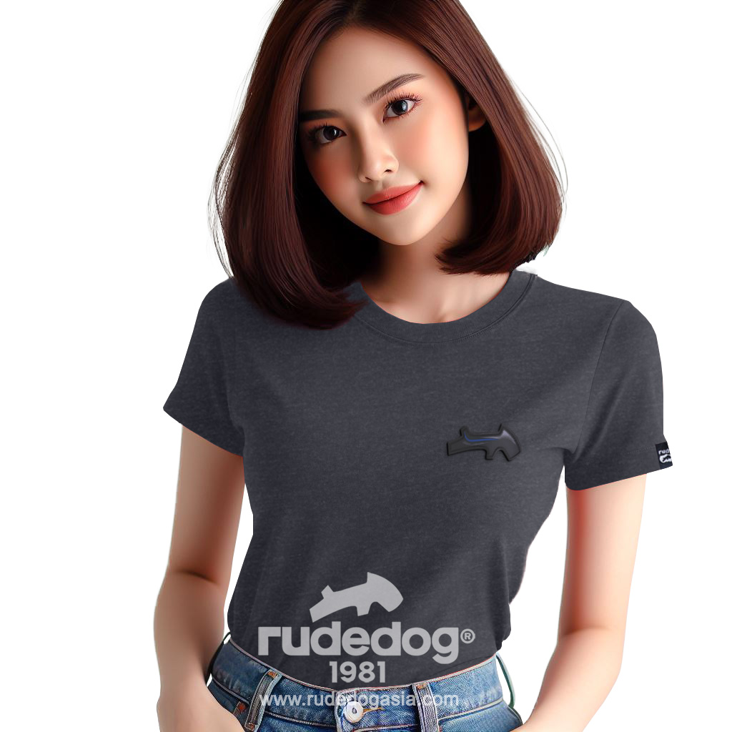 เสื้อยืด rudedog รุ่น REV UP ผู้หญิง สีท็อปแบล็ค