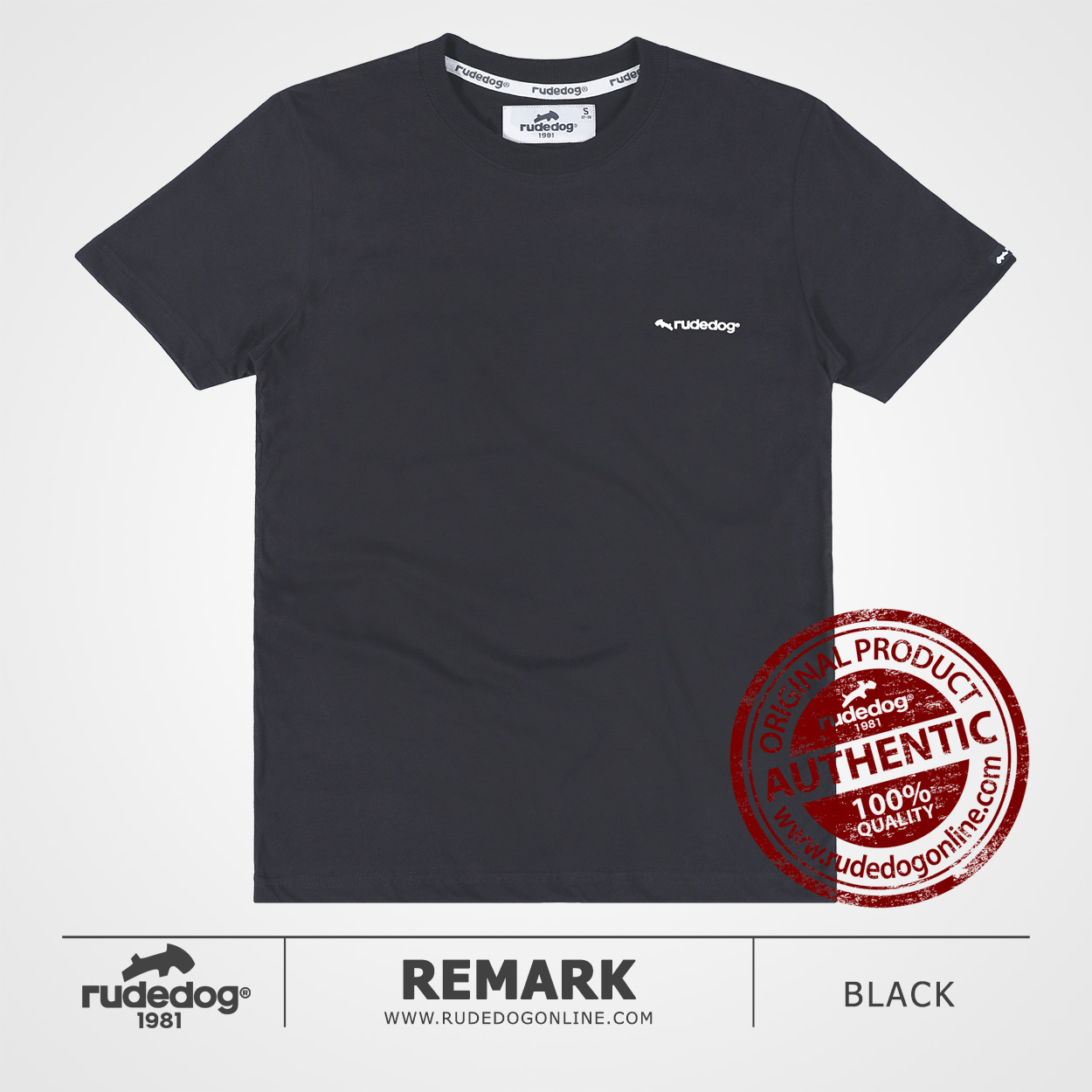 เสื้อยืด rudedog รุ่น Remark สีดำ