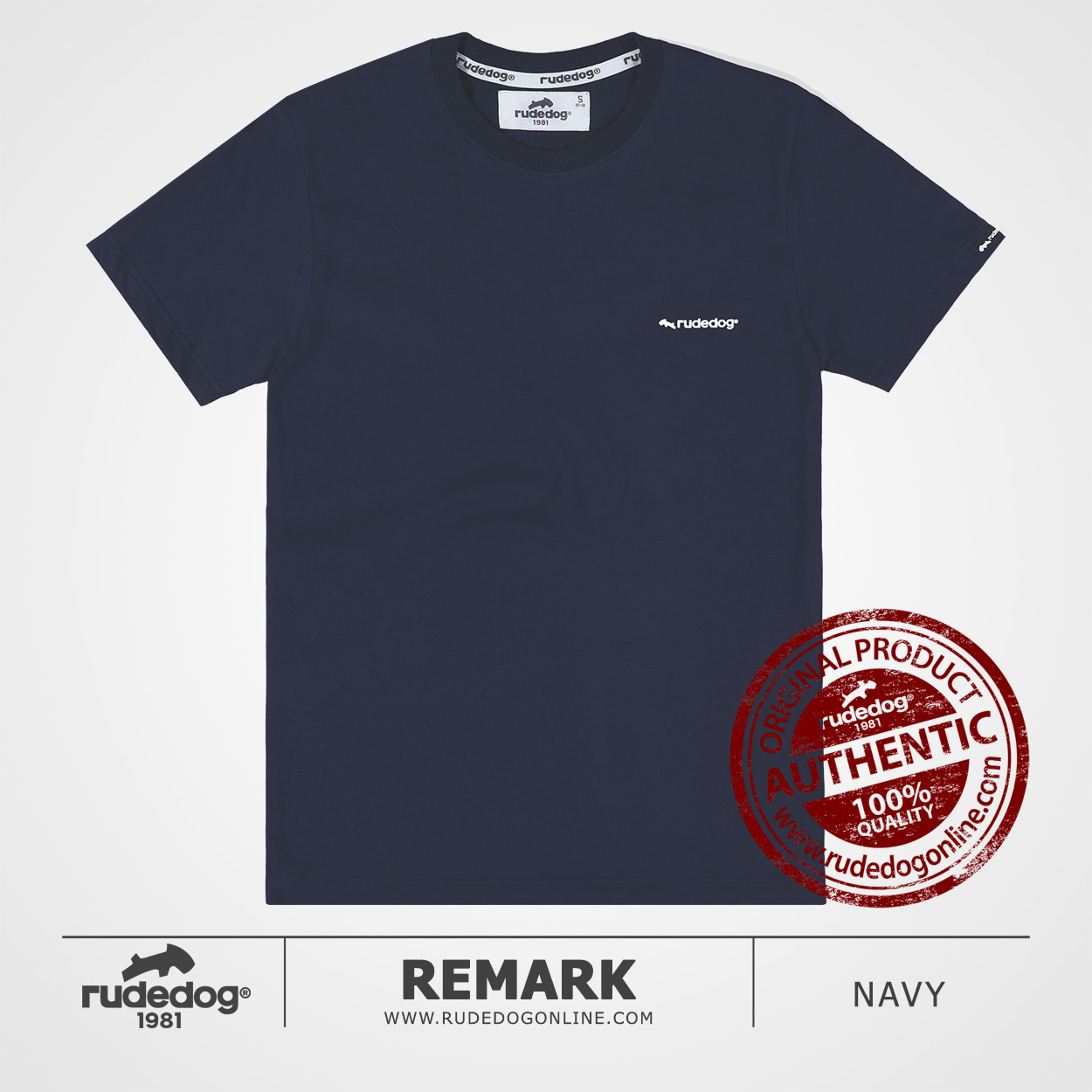 เสื้อยืด rudedog รุ่น Remark สีกรมท่า