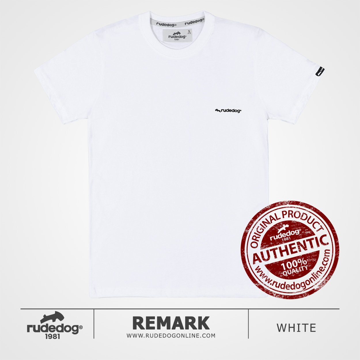 เสื้อยืด rudedog รุ่น Remark สีขาว