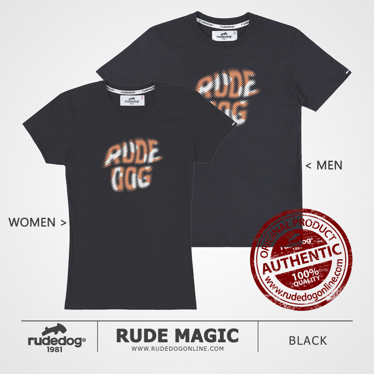เสื้อยืด rudedog รุ่น Rude Magic สีดำ