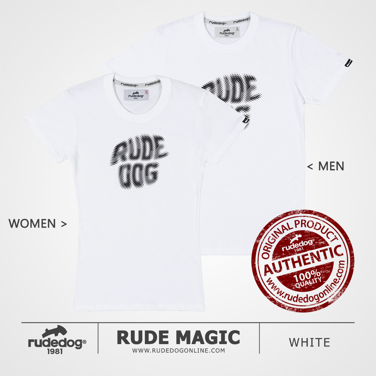 เสื้อยืด rudedog รุ่น Rude Magic สีขาว