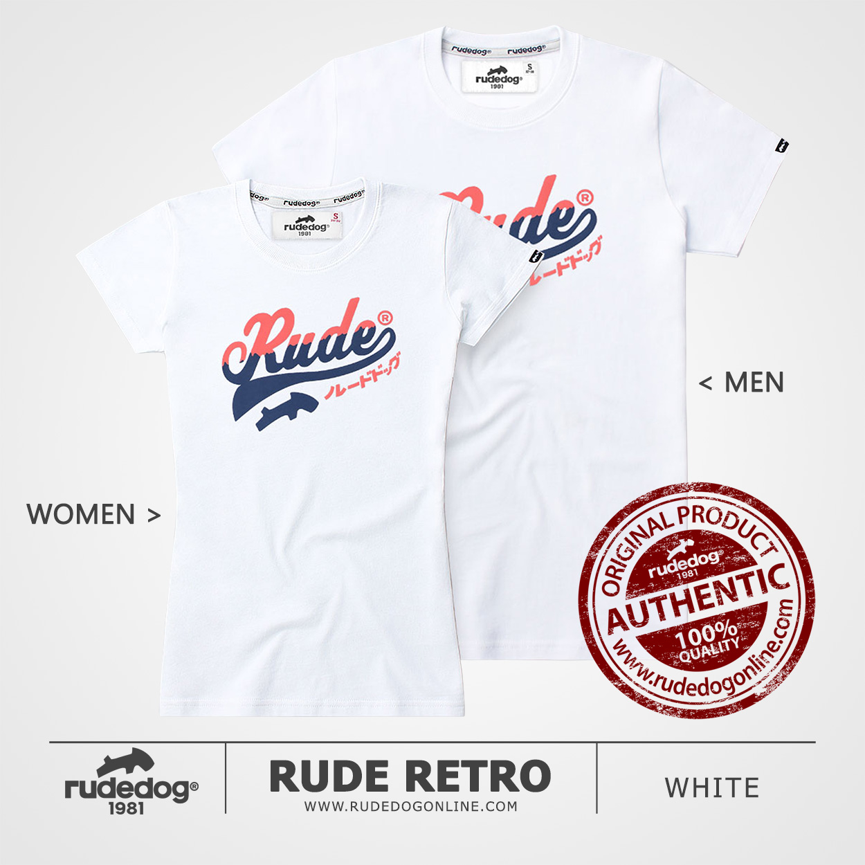 เสื้อยืด rudedog รุ่น Rude Retro สีขาว