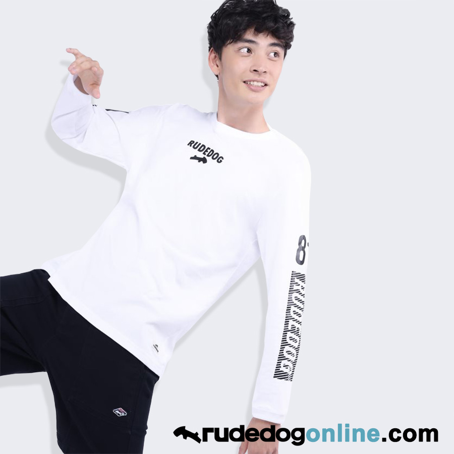 เสื้อยืดแขนยาว rudedog รุ่น Rudetab สีขาว