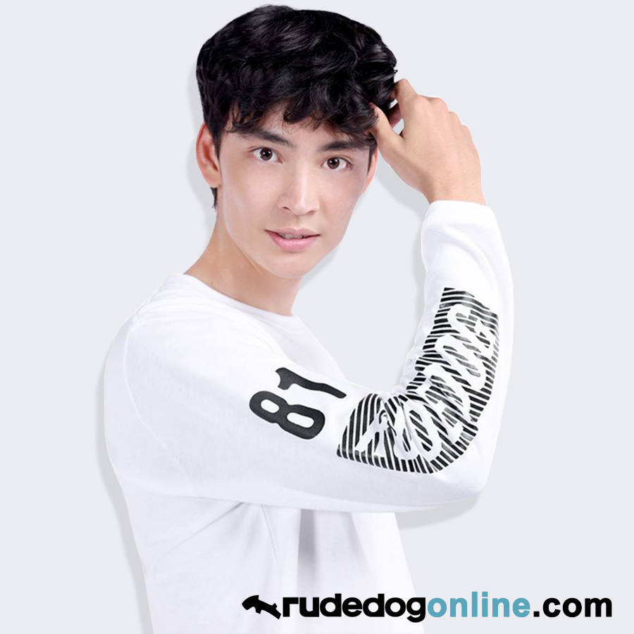 เสื้อยืดแขนยาว rudedog รุ่น Rudetab สีขาว