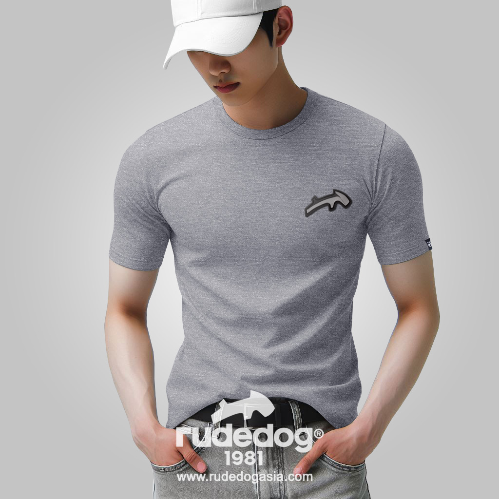 เสื้อยืด rudedog รุ่น SHIFT GEARS ผู้ชาย สีเทาท็อปดราย