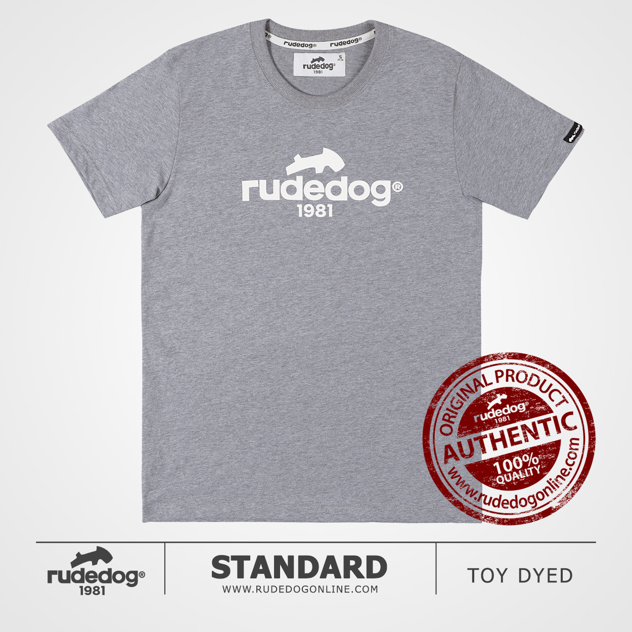 เสื้อยืด rudedog รุ่น Standard สีเทาท็อปดราย