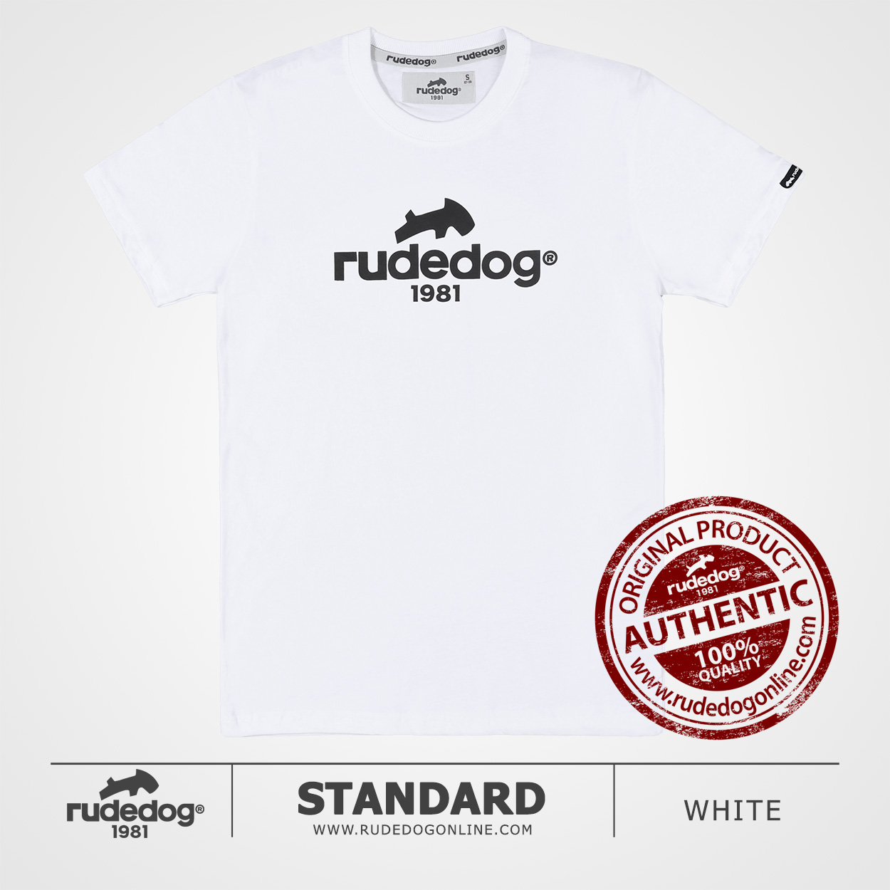 เสื้อยืด rudedog รุ่น Standard สีขาว