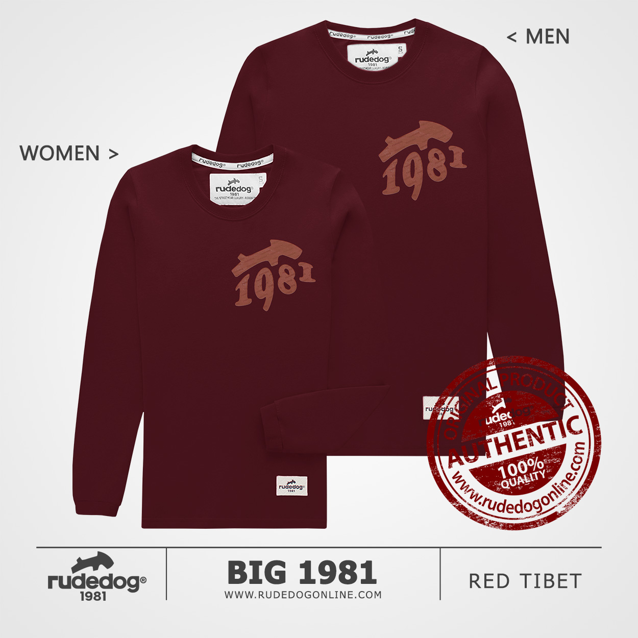 เสื้อยืดแขนยาว rudedog รุ่น Big 1981