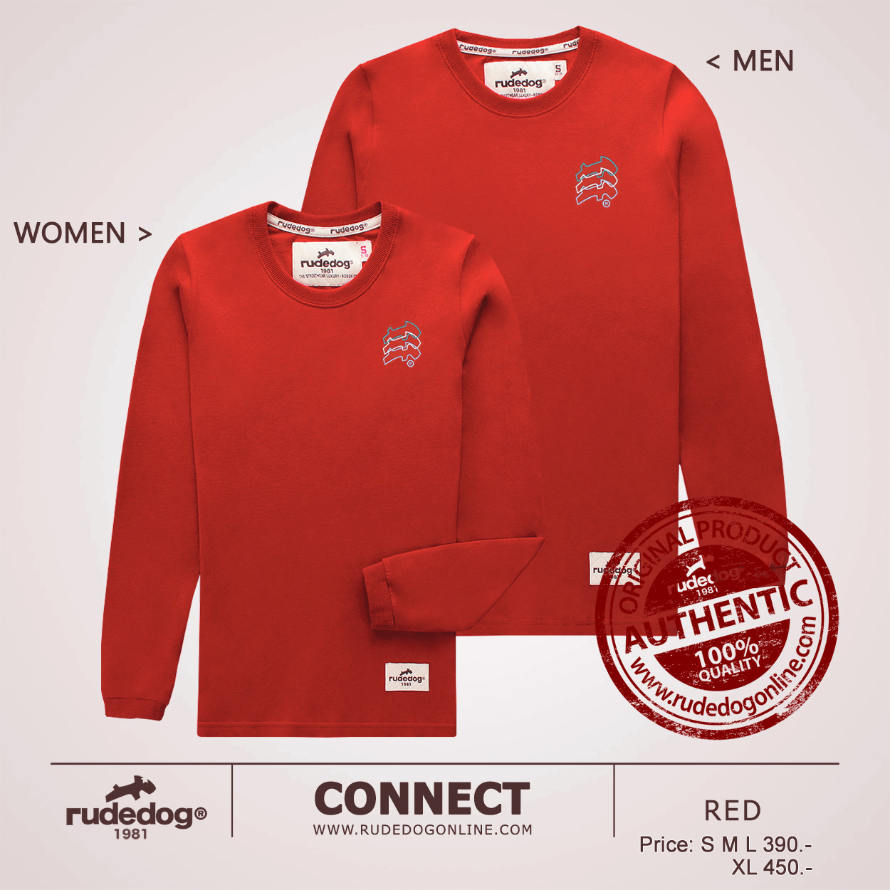 เสื้อยืดแขนยาว rudedog รุ่น Connect