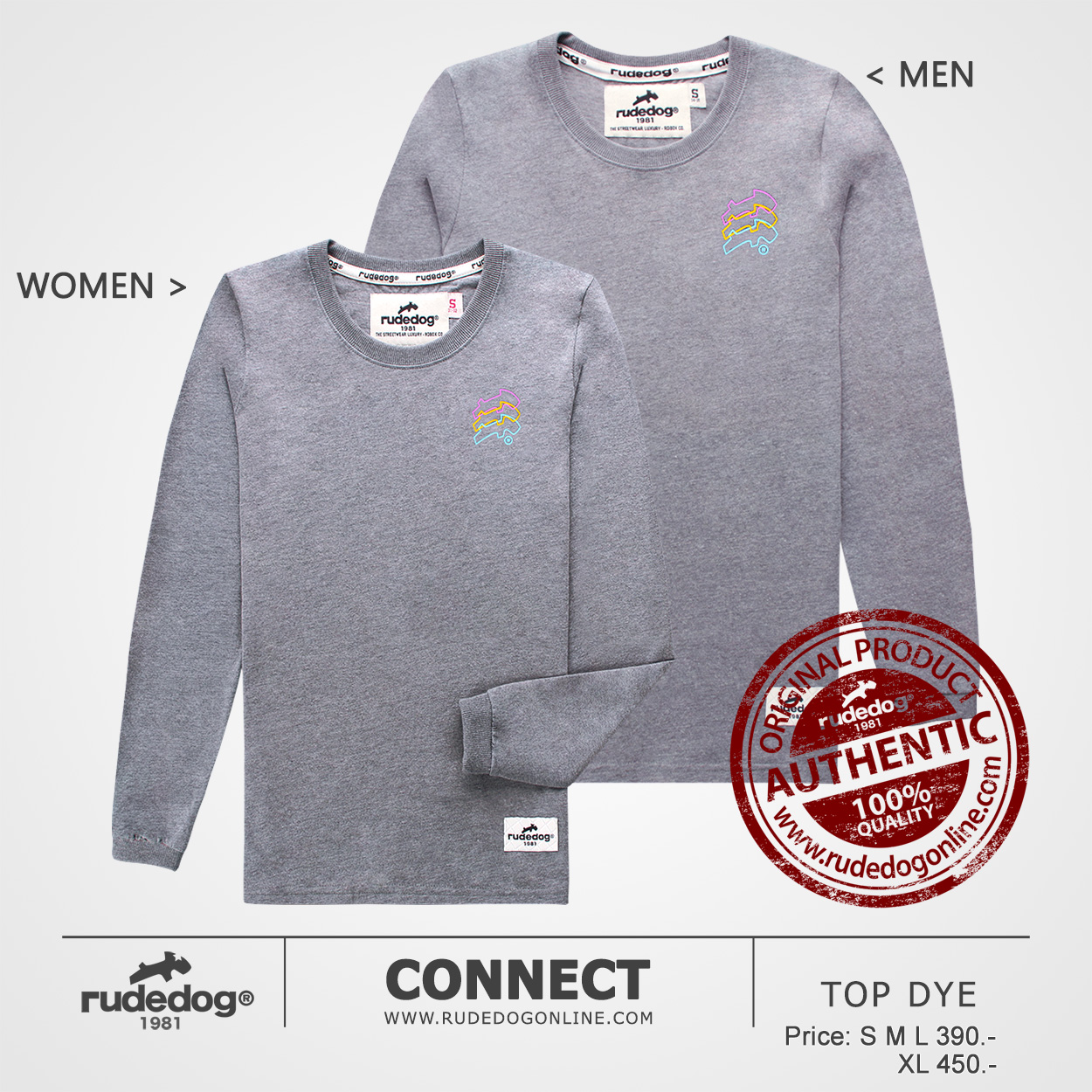 เสื้อยืดแขนยาว rudedog รุ่น Connect