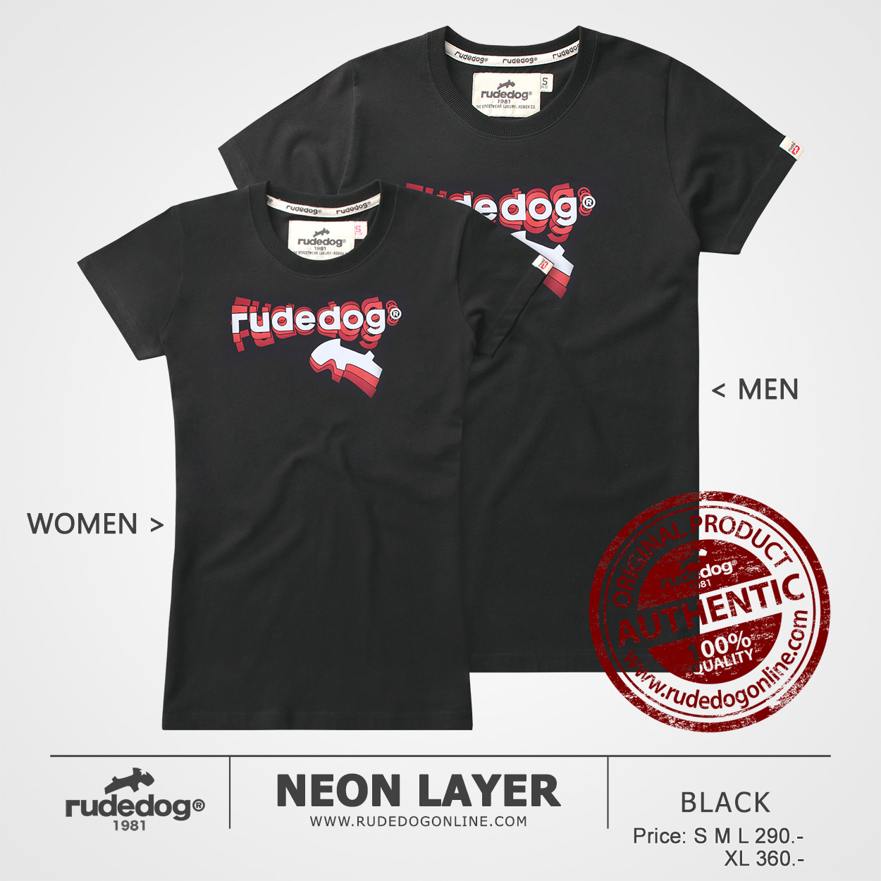 เสื้อยืด rudedog รุ่น Neon Layer