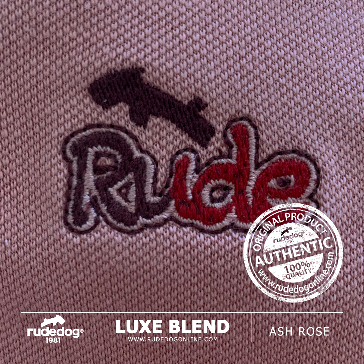 เสื้อโปโล rudedog รุ่น LUXE BLEND สีดอกกุหลาบ