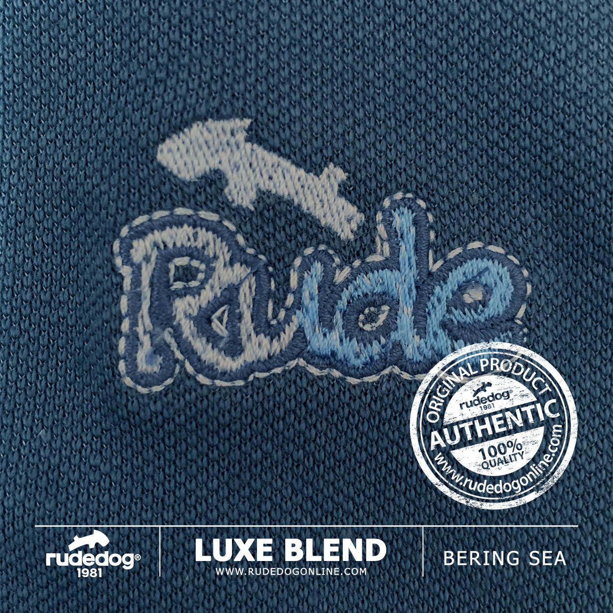 เสื้อโปโล rudedog รุ่น LUXE BLEND สีทะเลเบริง