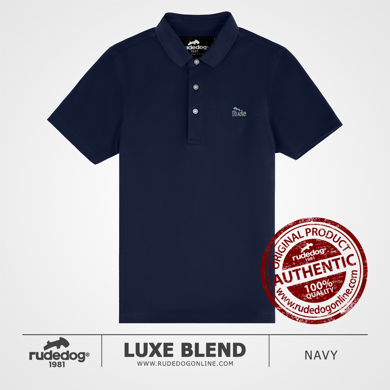 เสื้อโปโล rudedog รุ่น LUXE BLEND สีกรมท่า